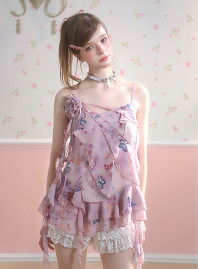 Butterfly Shadow Flowerless Camisole/Culottes DIA0127