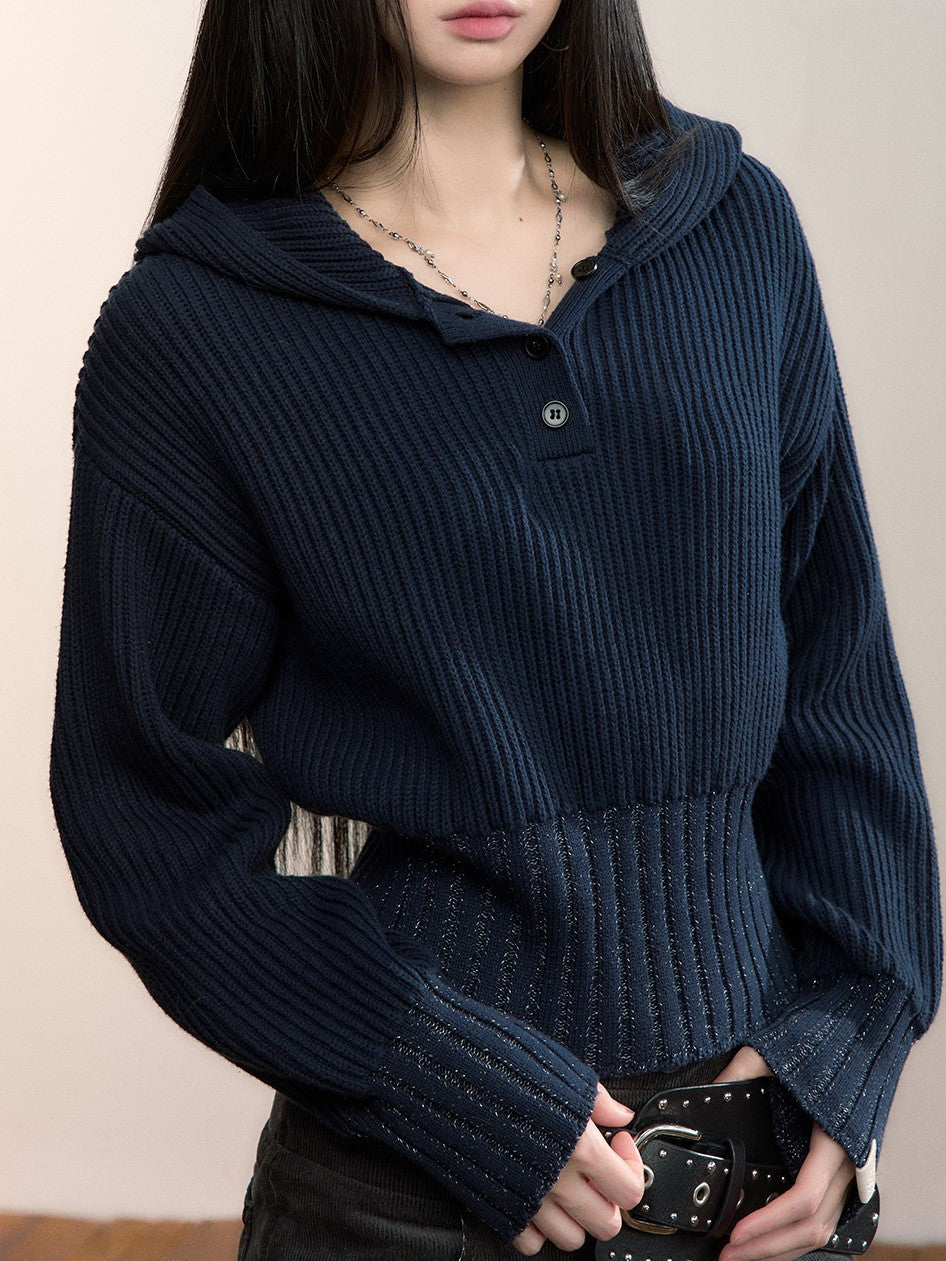 Hooded Pullover Striped Sweater VIA0358