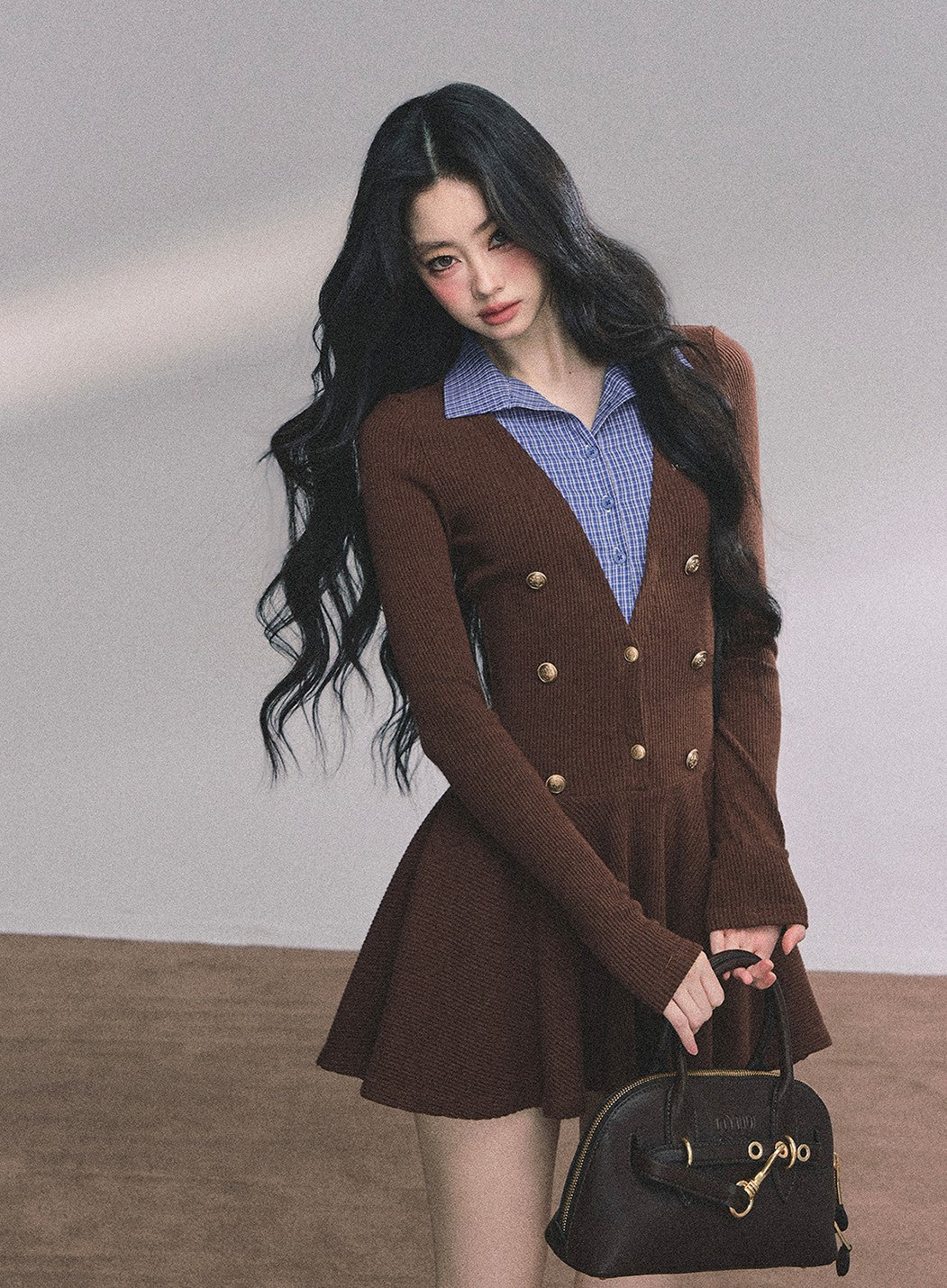 Fake Two-piece French Knitted Dress DIA0613