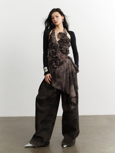 Double Waist Wide Casual Pants JNY0253