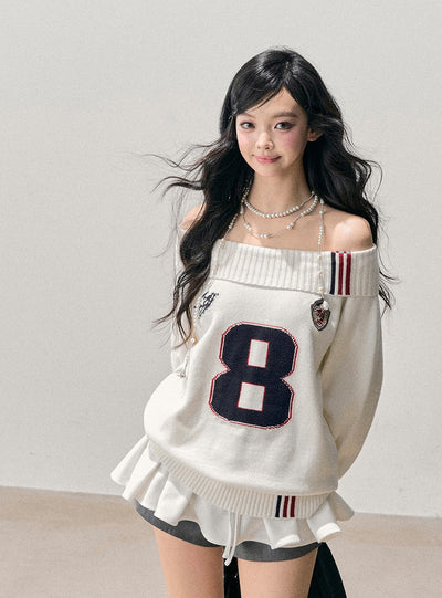 Off-Shoulder Casual Design Sweater DIA0758