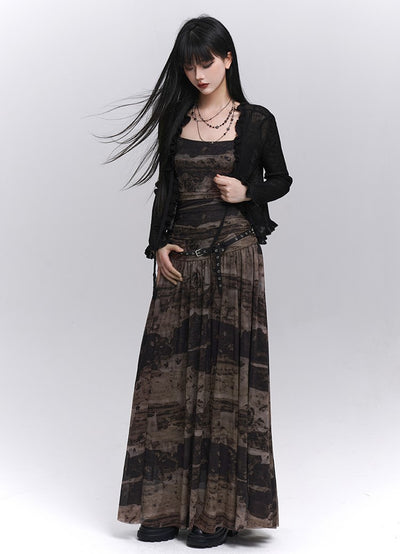 Black and Brown Suspender Dress LAD0210