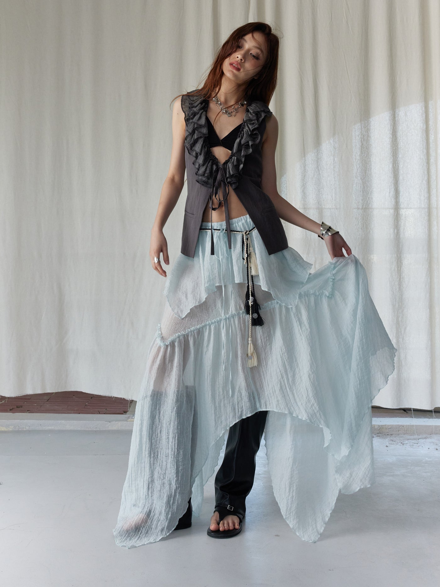 Bohemian Lace Vest Top/Skirt JNY0248