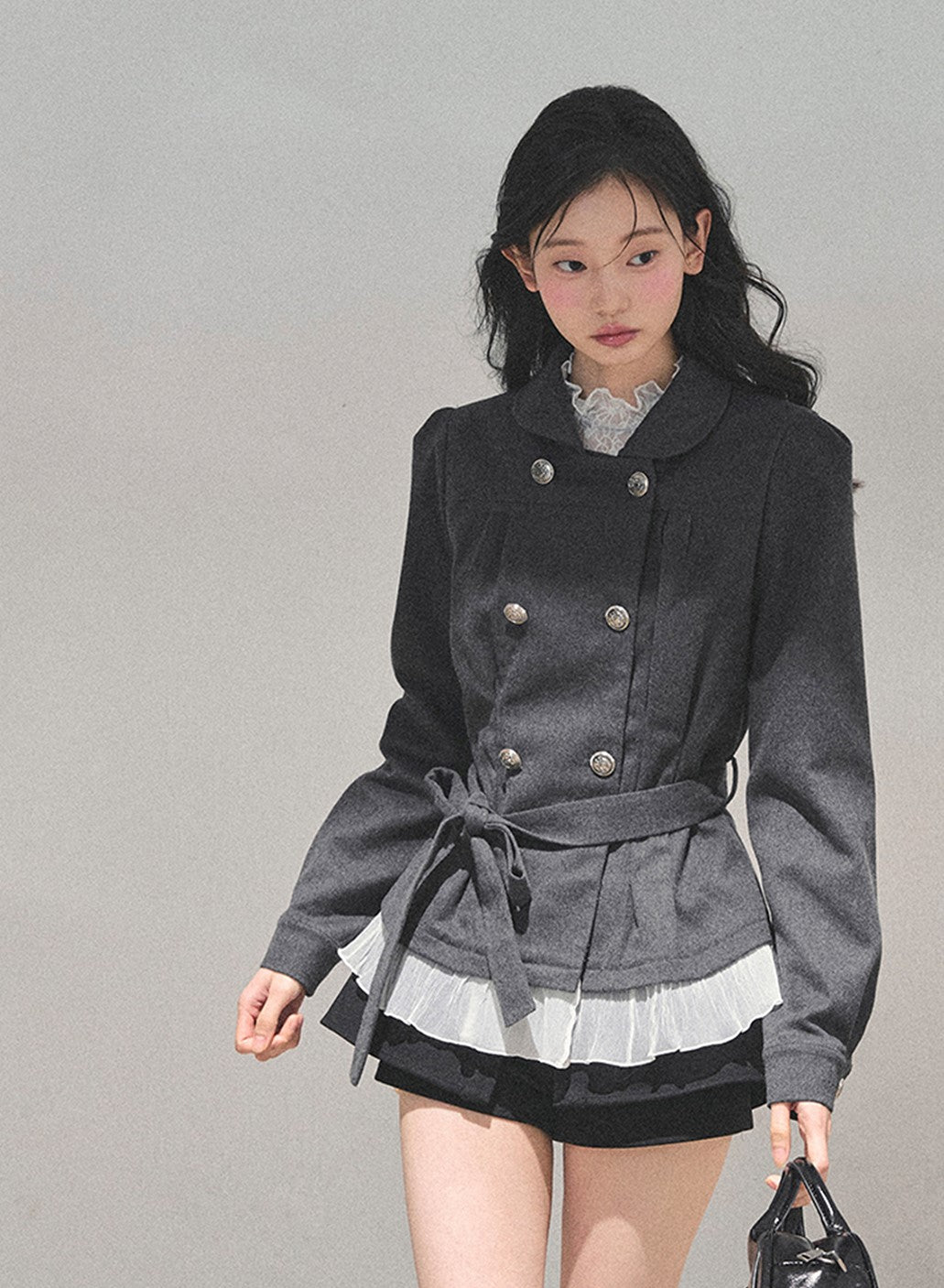 Gray French Style Suit Jacket DIA0764