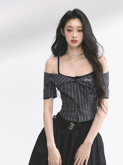 Fake Two-piece Striped Shirt DIA0531