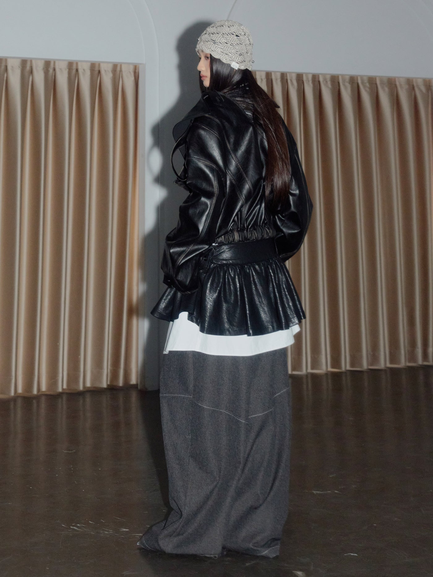 Rock Style Leather Oversized Jacket JNY0280