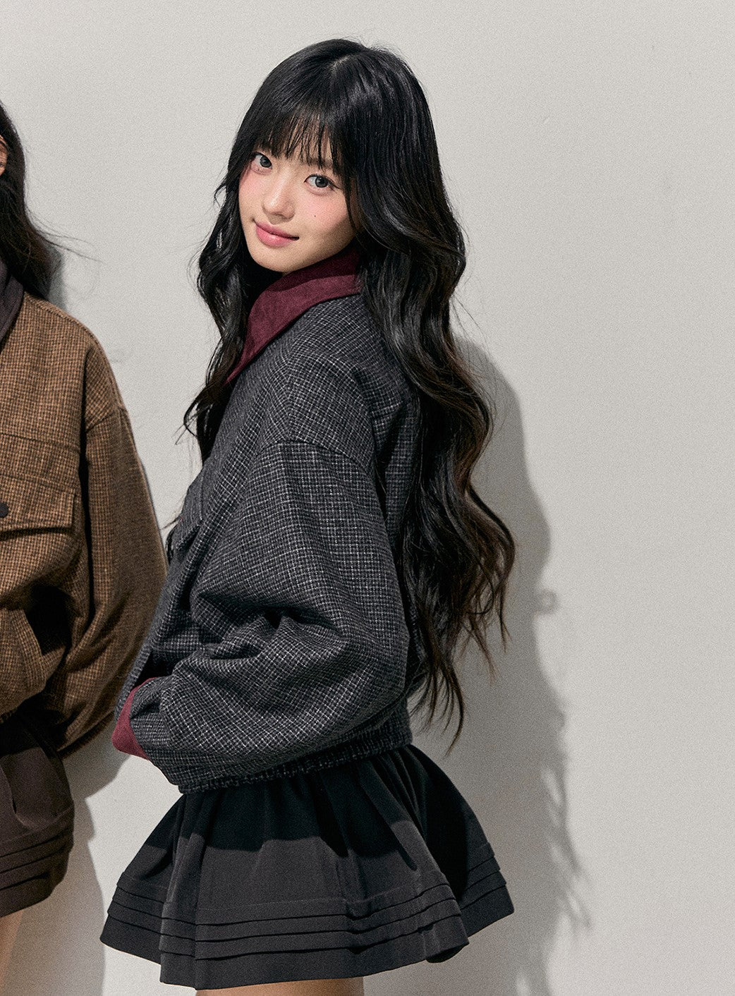 Block Color Quilted Jacket/Short Skirt DIA0745