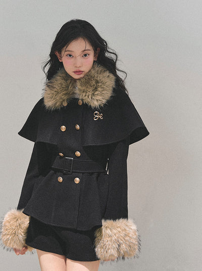 Snow Country Fur Collar Coat/Skirt DIA0755
