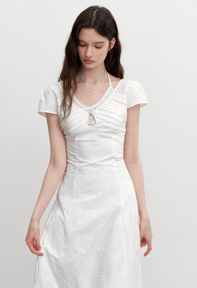 Lace Embroidered Long Dress AYF0103