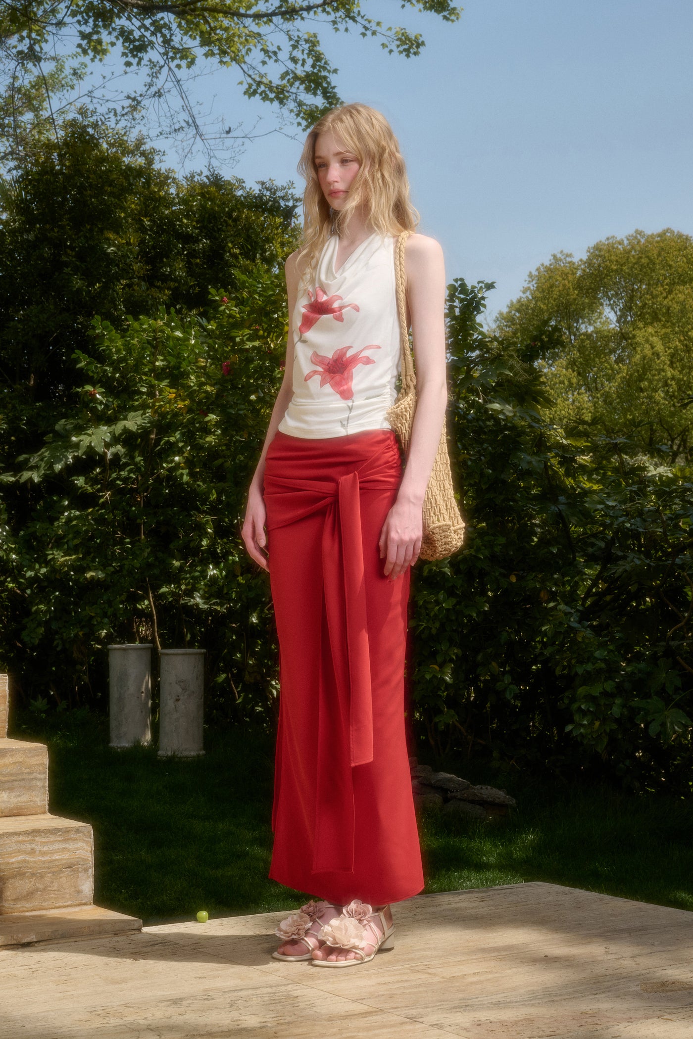 Lily Design Print Top/Slit Skirt GRO0139