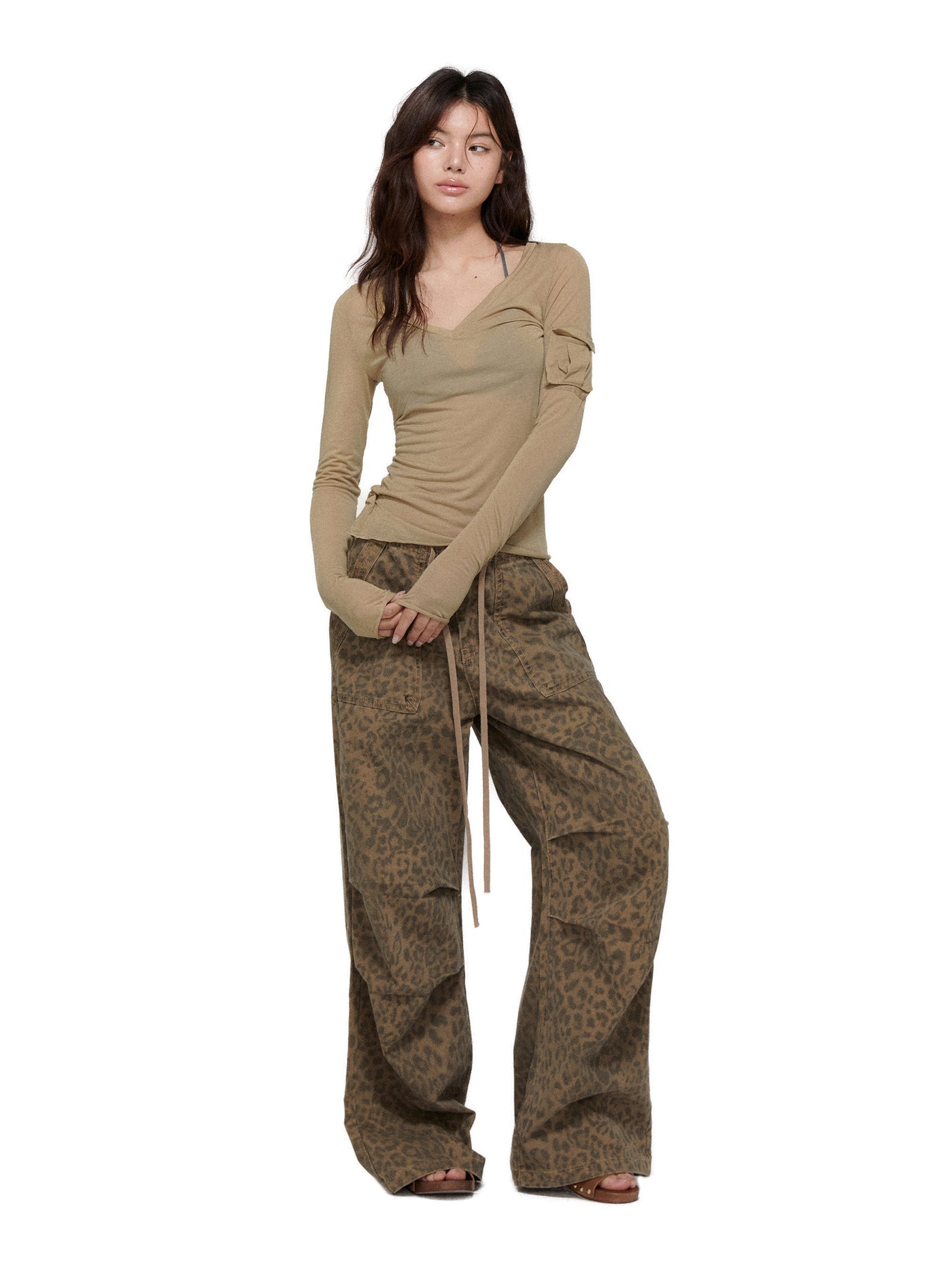 Leopard Loose Wide-leg Pants APE0367
