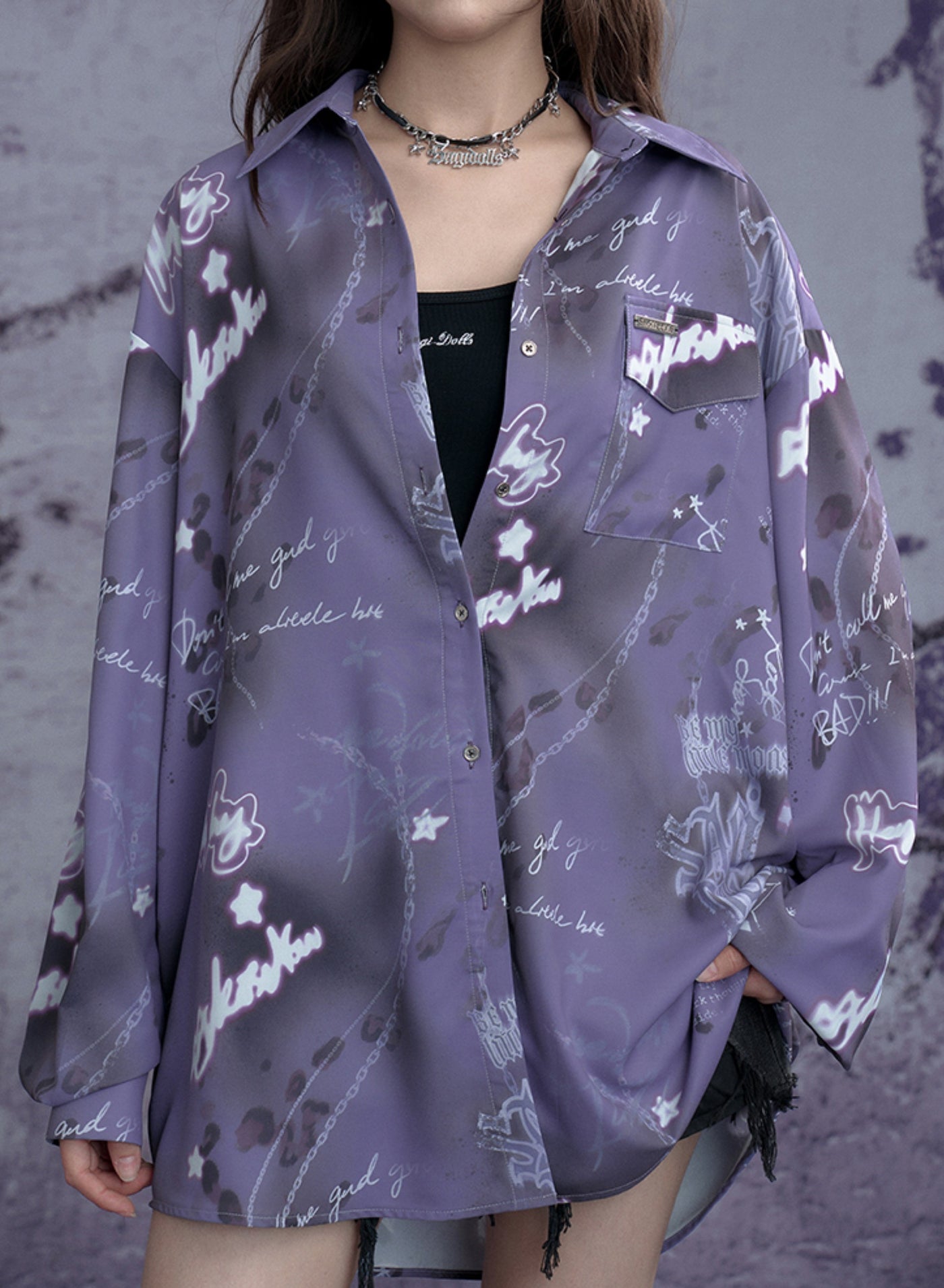 Purple Printed Shirt SAG0271