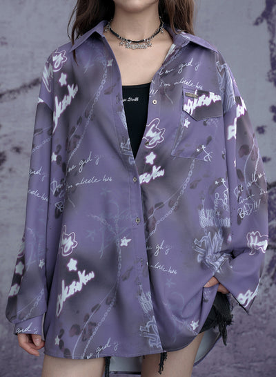 Purple Printed Shirt SAG0271