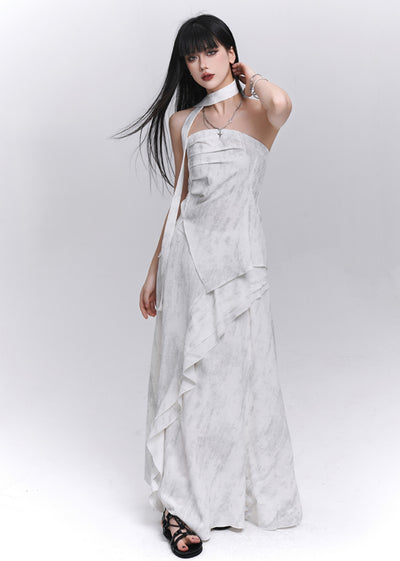 White Artistic Tube Top/Skirt LAD0209