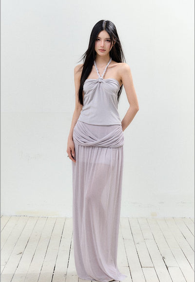 Braided Halter Top/Twisted Maxi Skirt AGM0156