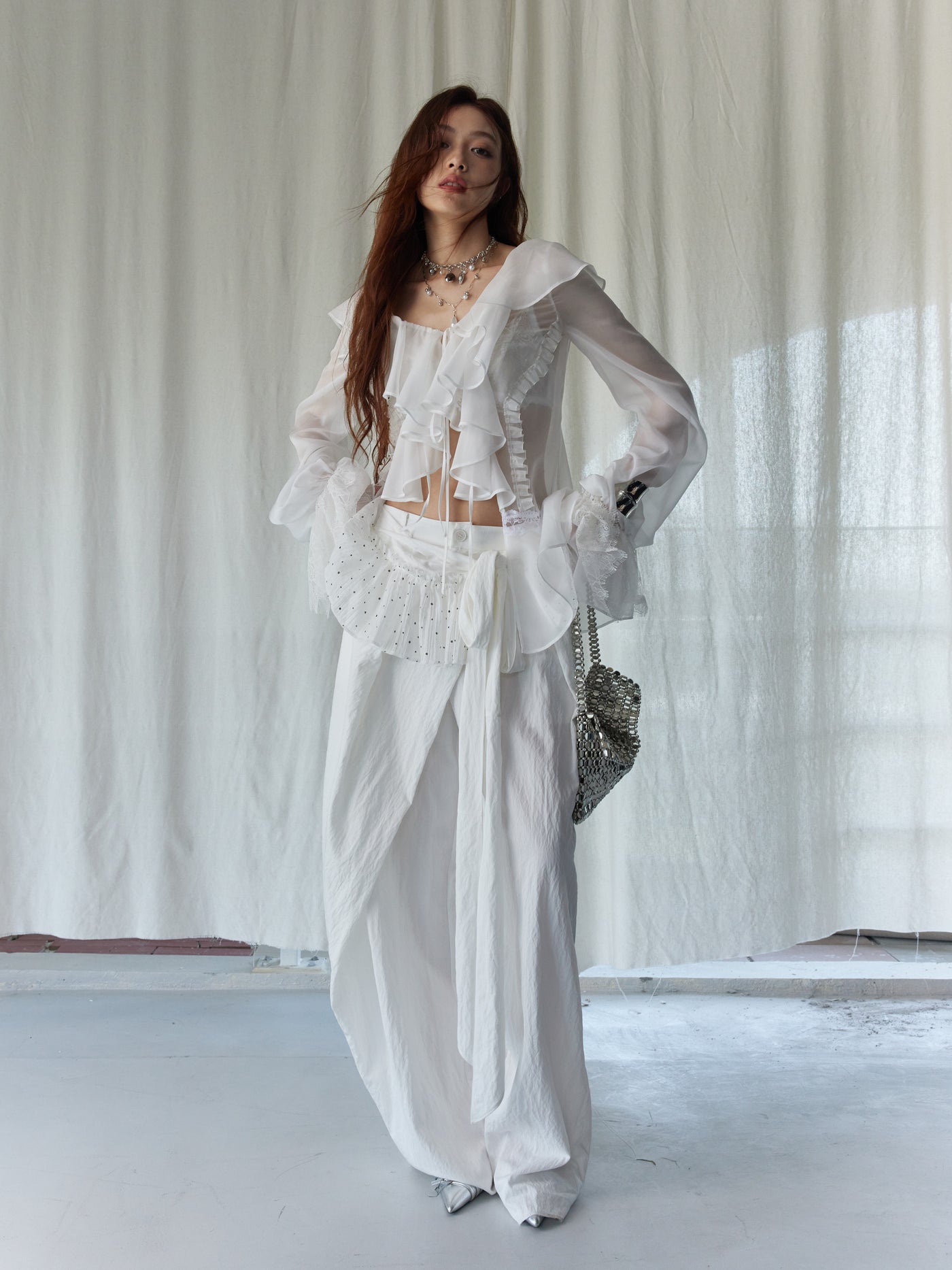 Romantic Fairy Ruffled White Shirt JNY0240