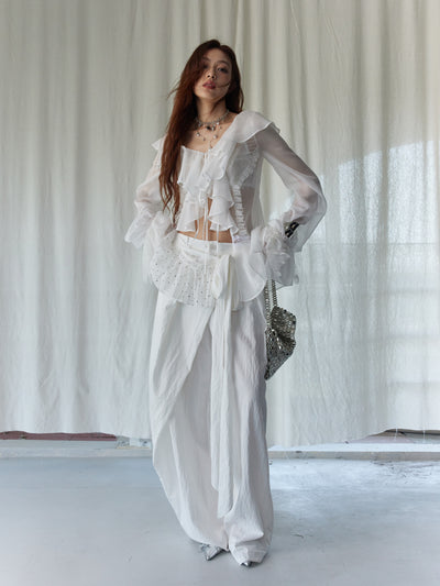 Romantic Fairy Ruffled White Shirt JNY0240