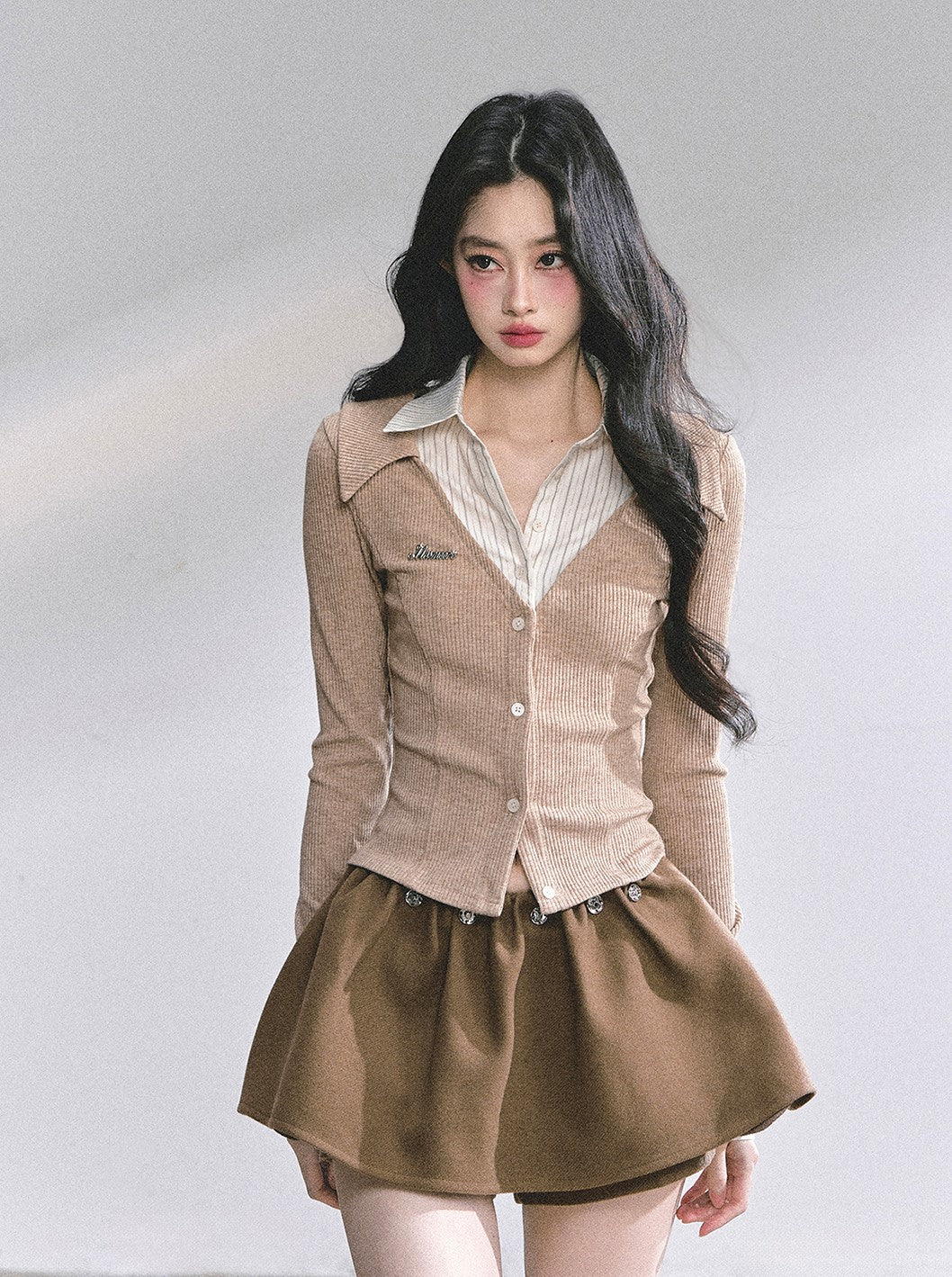 Fake Two-Piece Striped Shirt DIA0557