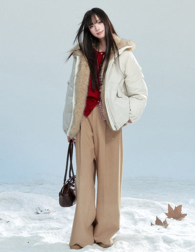 Red Faux Two-piece Plaid Knit Cardigan FRA0485