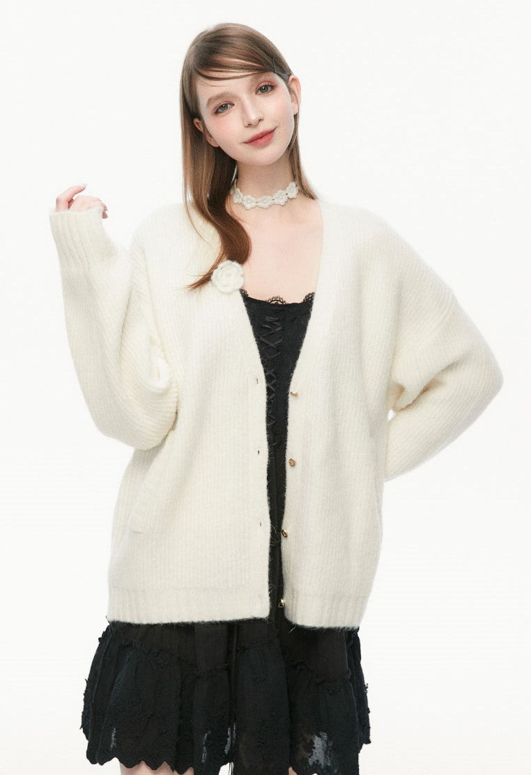 Flowering V-Neck Knit Cardigan SPE0077