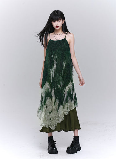 Summer Green Suspender Dress LAD0111