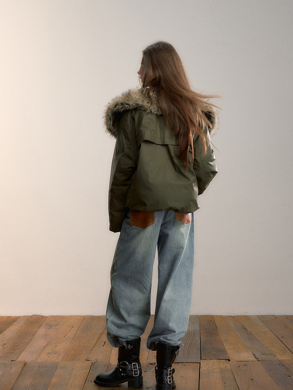 Large Fur Collar Down Jacket VIA0352