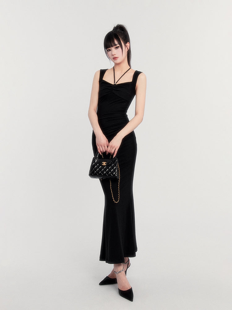 Square Neck Slimming Fishtail Dress VOC0390