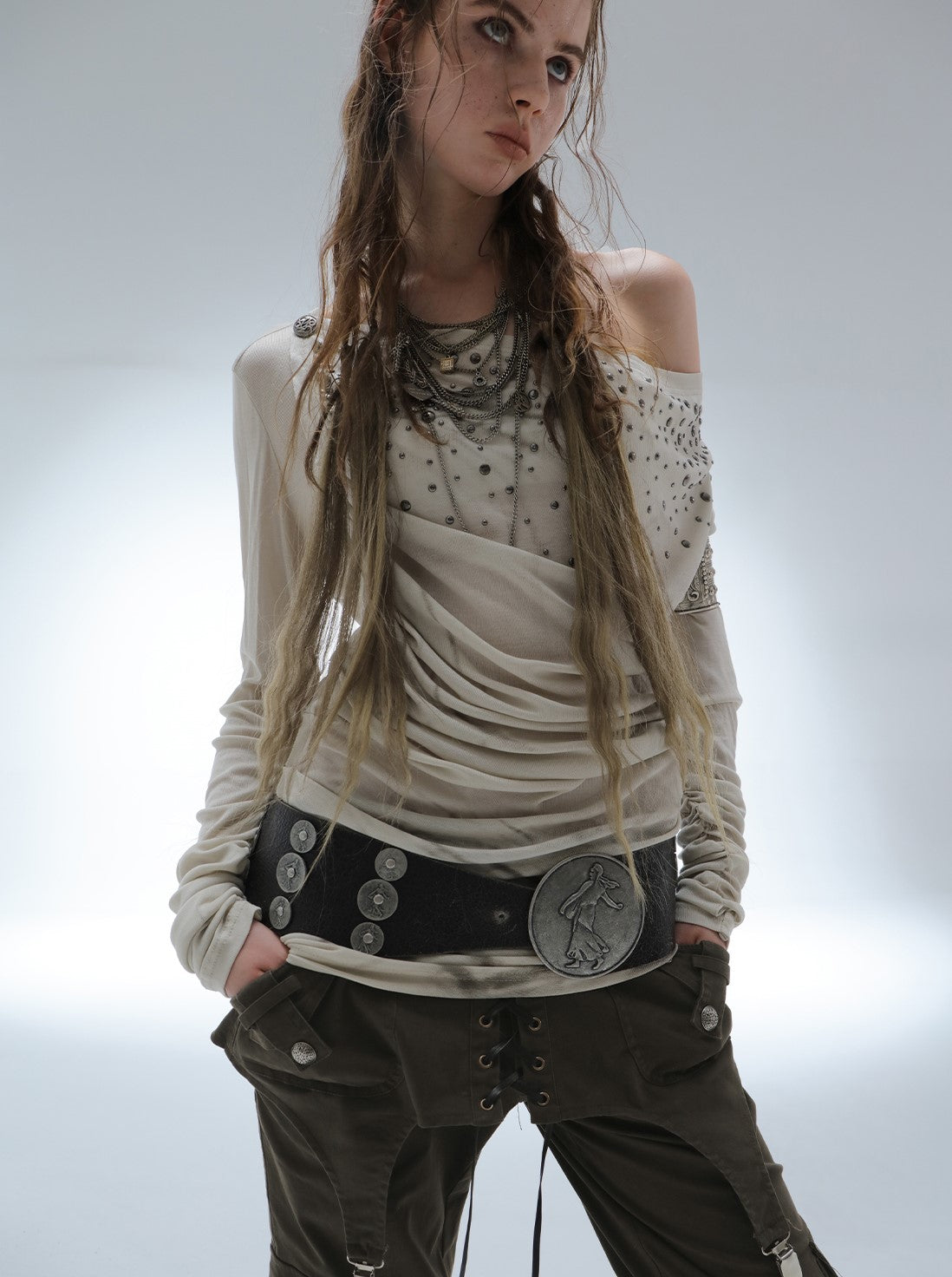 Pocket Layered Skirt Pants DOU0126