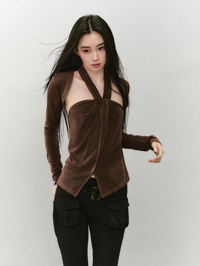 Halter Neck Top+Waistcoat VIA0341