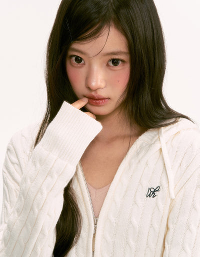 White Lazy Style Knit Cardigan WEE0137