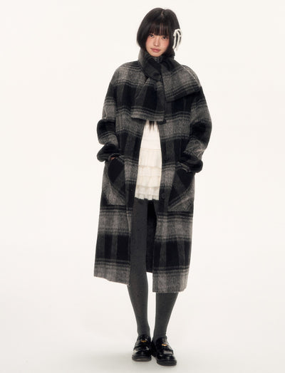 High-End Plaid Long Wool Coat WEE0092