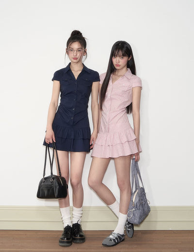 Retro Waist Shirt Dress SOO0014