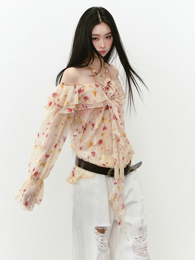 Flower Sling Chiffon Shirt/Underwear VIA0250
