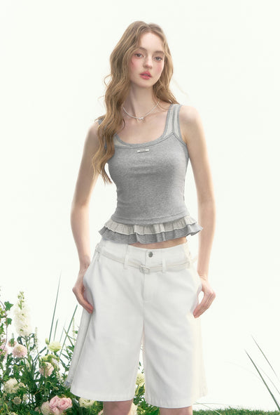 Striped Short Slim Camisole AYF0091