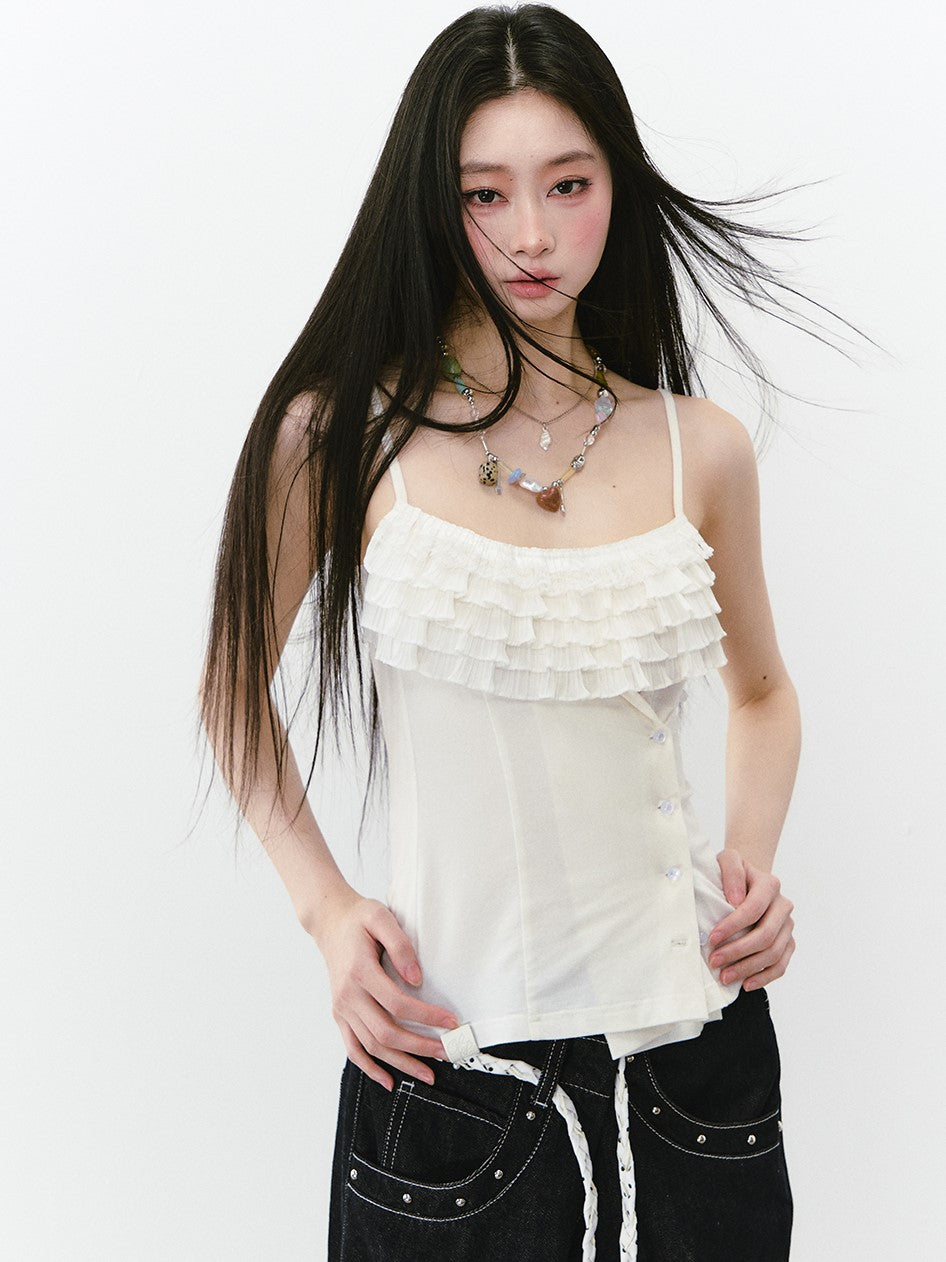 Ruffled Neckline Slim Camisole VIA0270