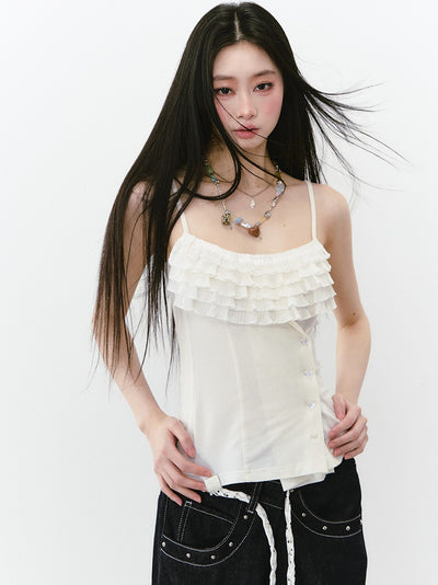 Ruffled Neckline Slim Camisole VIA0270
