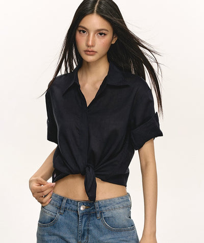 High-end Linen Short-sleeved Shirt ANA0044