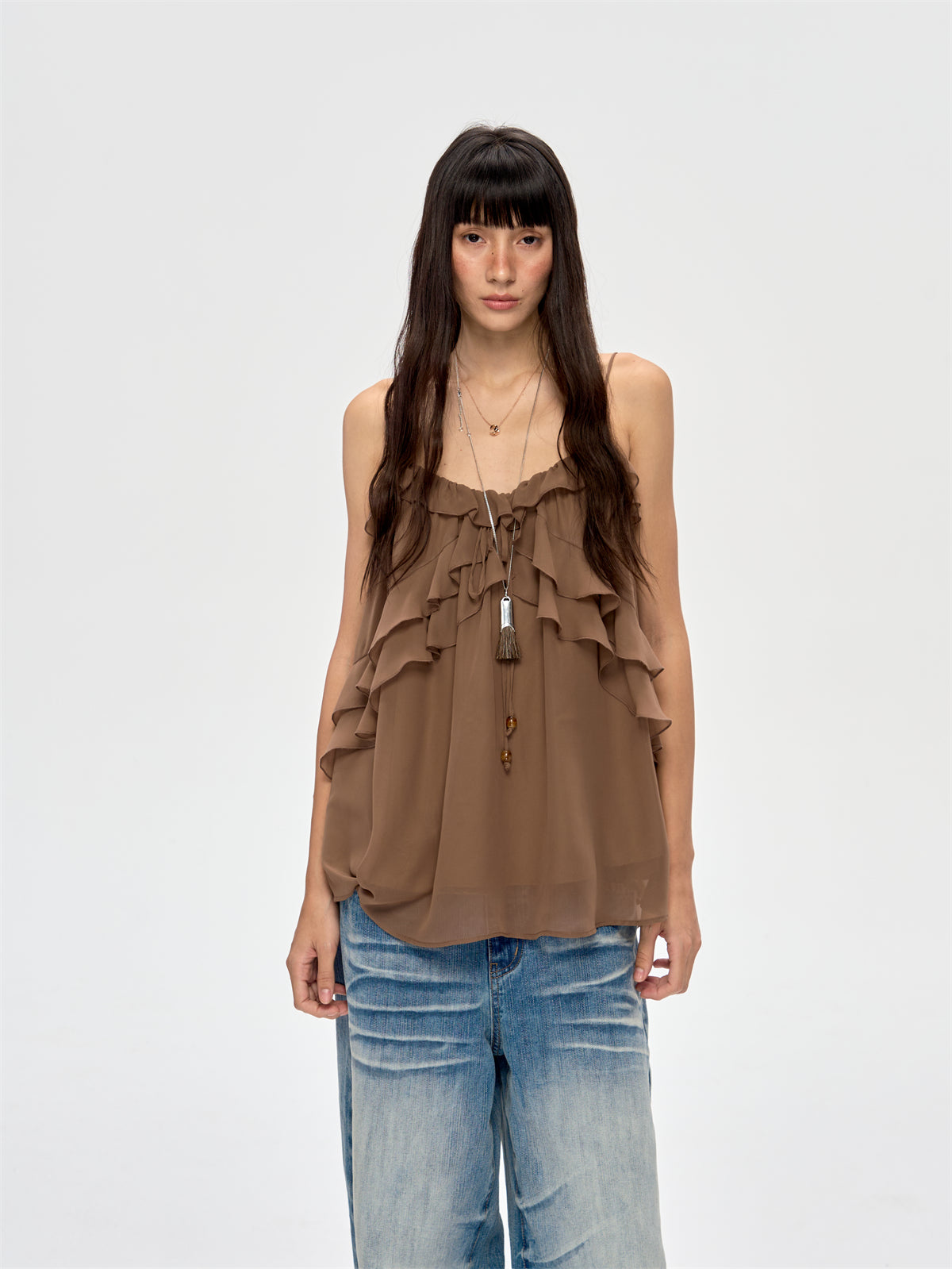 Pleated Ruffled Camisole CUR0209