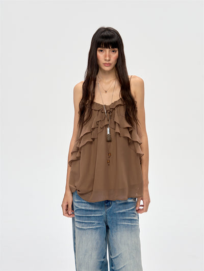 Pleated Ruffled Camisole CUR0209