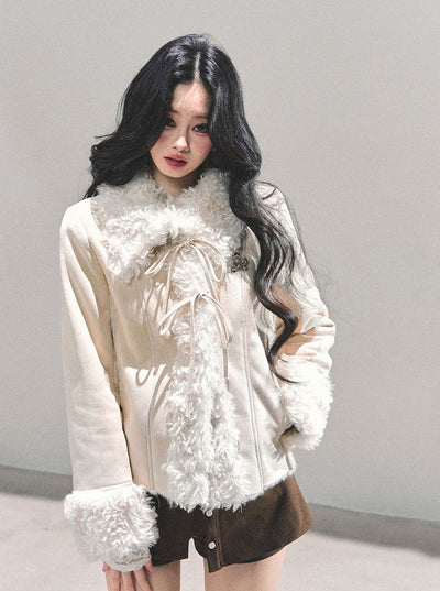 French-style Shearling Plush Cotton Jacket DIA0670