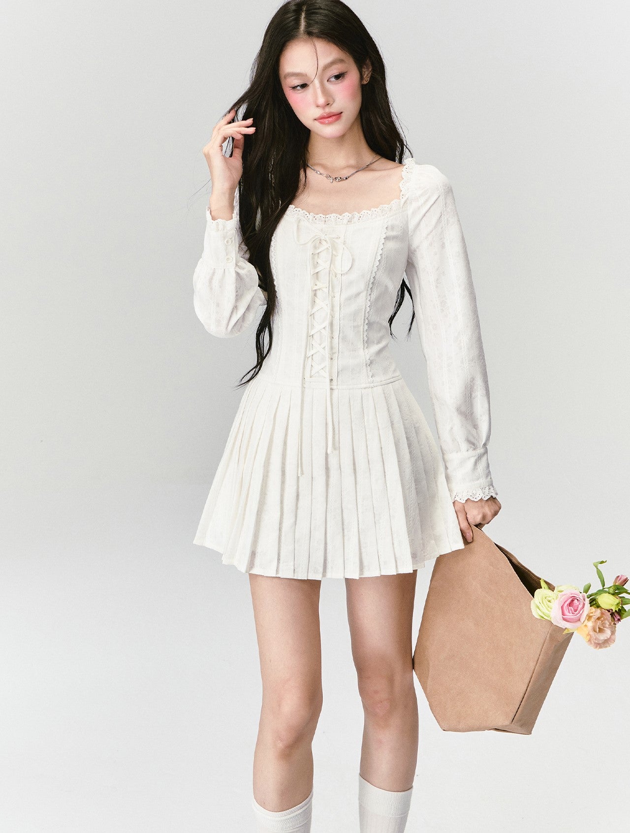 Puff Sleeve Lace Princess Dress FRA0428