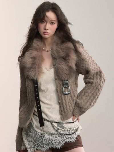 Pom-pom Embellished Loose-fitting Cardigan VIA0370