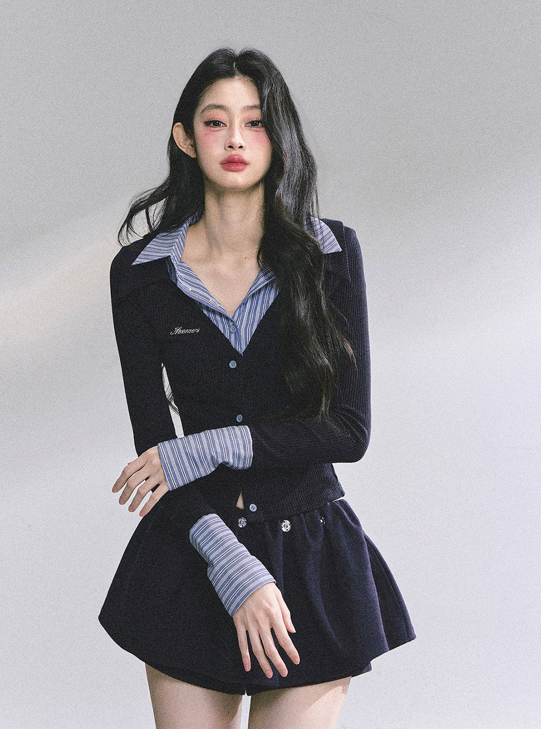 Fake Two-Piece Striped Shirt DIA0568