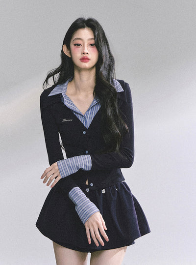 Fake Two-Piece Striped Shirt DIA0568
