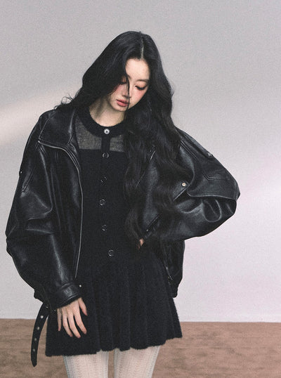 French Long-sleeved Knitted Dress DIA0642