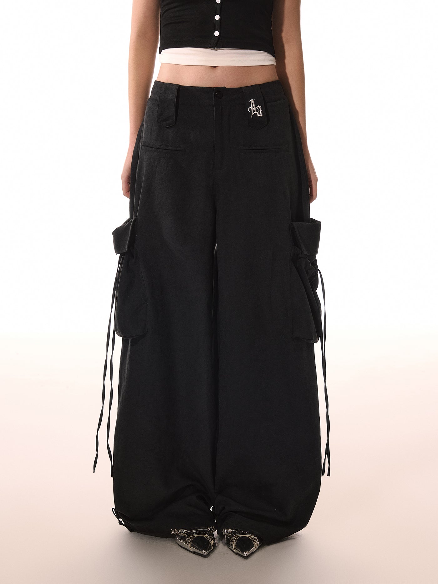Bowknot Large Pocket Loose Casual Pants ACM0091