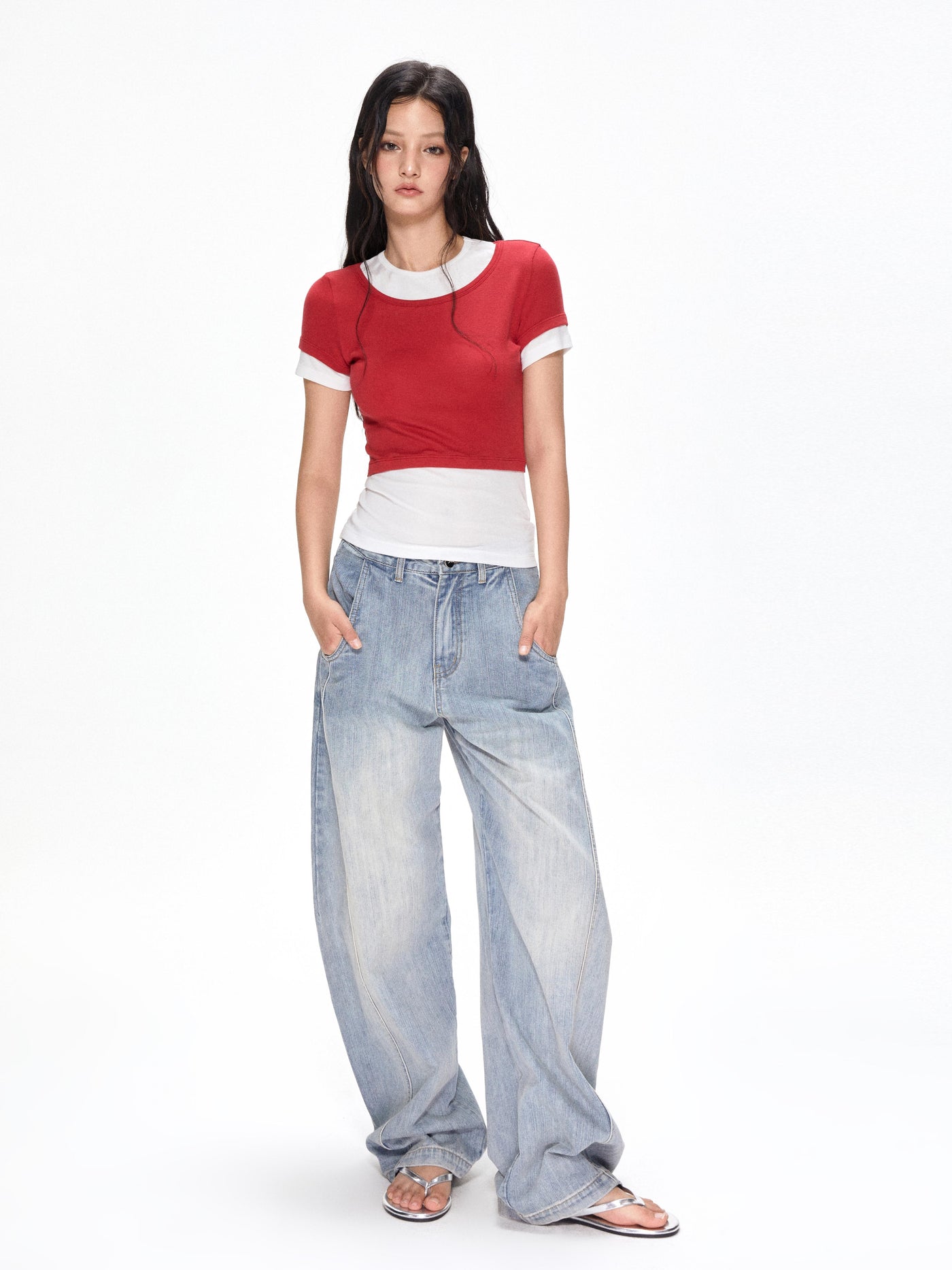 Washed Machete Loose Jeans APE0393