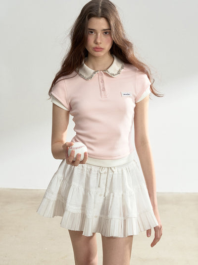 White Lace A-line Tutu Skirt SUN0133