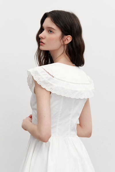 Retro Lace Large Collar Dress AYF0100
