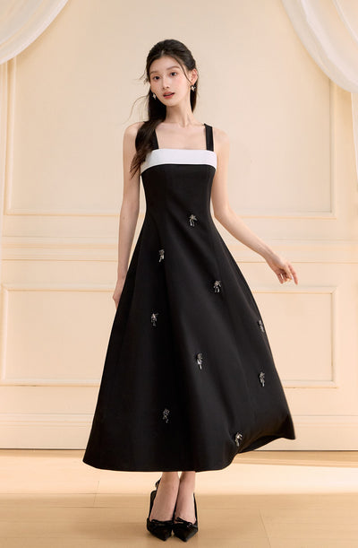 Swing A-line Long Suspender Dress OSH0156
